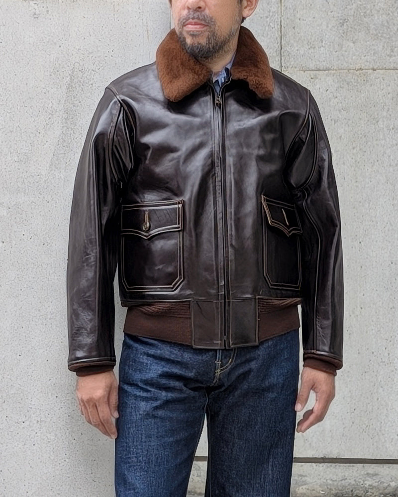 TYPE AN-J-3A / BUZZ RICKSON CO. HORSEHIDE MODEL / WILLIS & GEIGER CO. / DARK BROWN