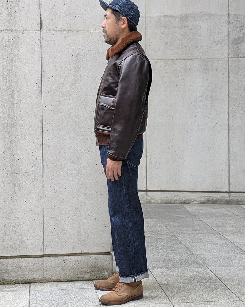 TYPE AN-J-3A / BUZZ RICKSON CO. HORSEHIDE MODEL / WILLIS & GEIGER CO. / DARK BROWN