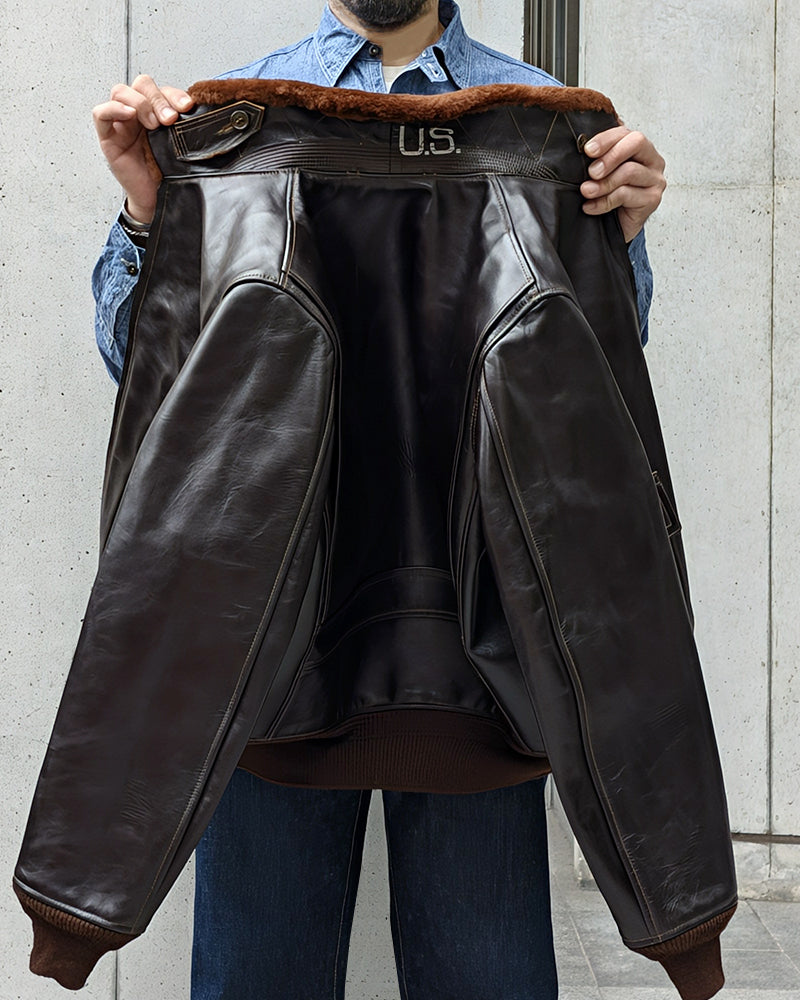 TYPE AN-J-3A / BUZZ RICKSON CO. HORSEHIDE MODEL / WILLIS & GEIGER CO. / DARK BROWN
