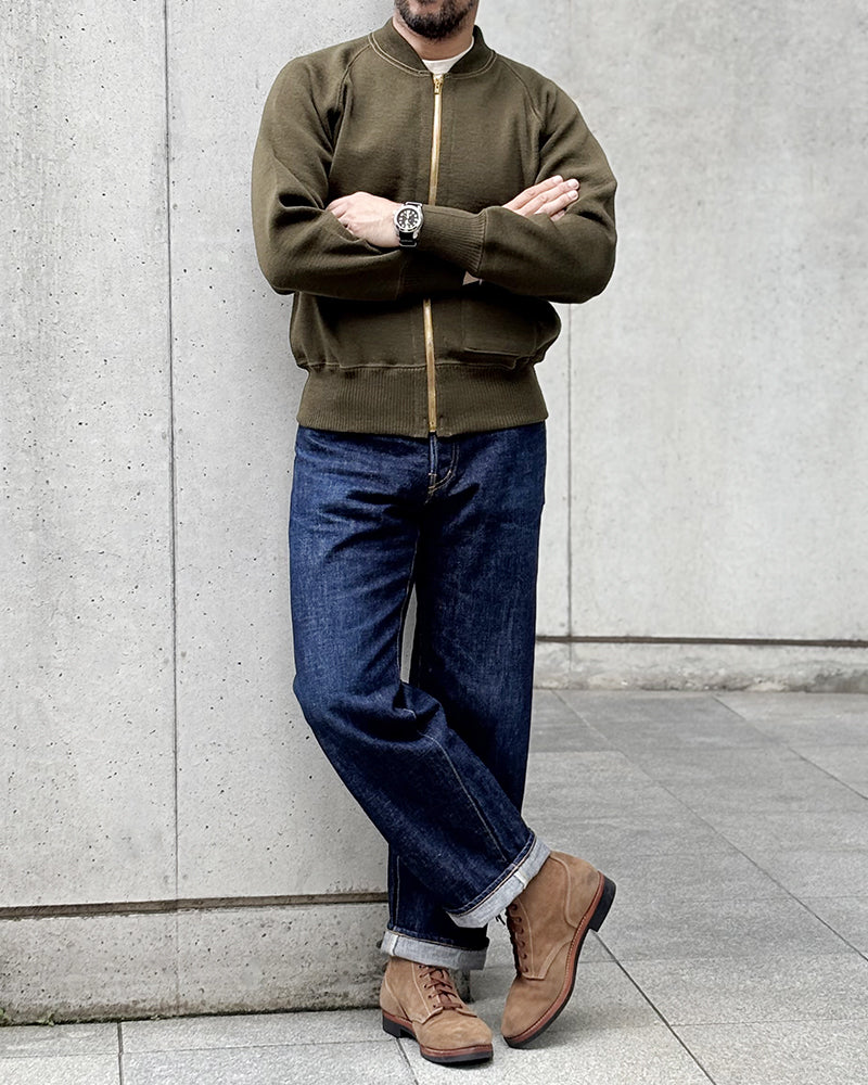 TYPE C-2 / ZIP-UP CARDIGAN / OLIVE