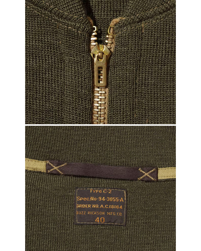TYPE C-2 / ZIP-UP CARDIGAN / OLIVE