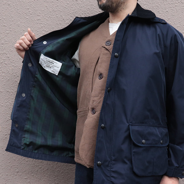 GALE HUNTER COAT / HIGH DENSITY ESTER GABARDINE / NAVY