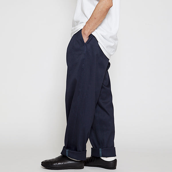 2 TUCK DESERT SLACKS / DOBBY TWILL / NAVY