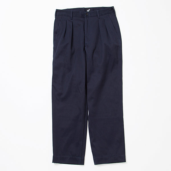 2 TUCK DESERT SLACKS / DOBBY TWILL / NAVY