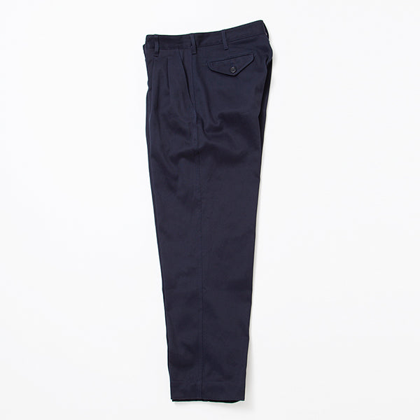 2 TUCK DESERT SLACKS / DOBBY TWILL / NAVY