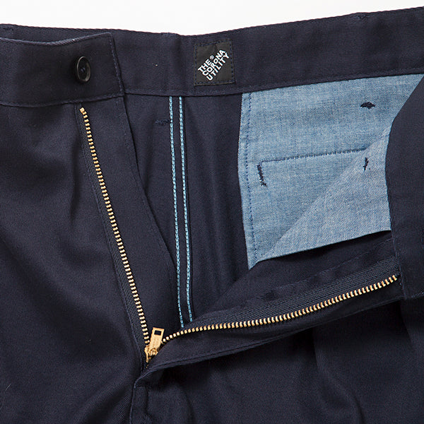 2 TUCK DESERT SLACKS / DOBBY TWILL / NAVY