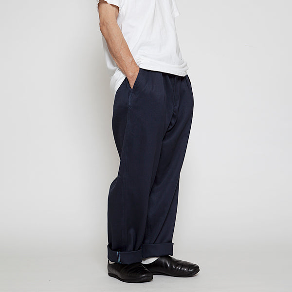 2 TUCK DESERT SLACKS / DOBBY TWILL / NAVY