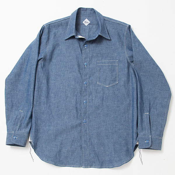 SALE / US NAVY 1 POCKET SHIRT / 5.5oz BLUE CHAMBRAY — SPEEDWAY