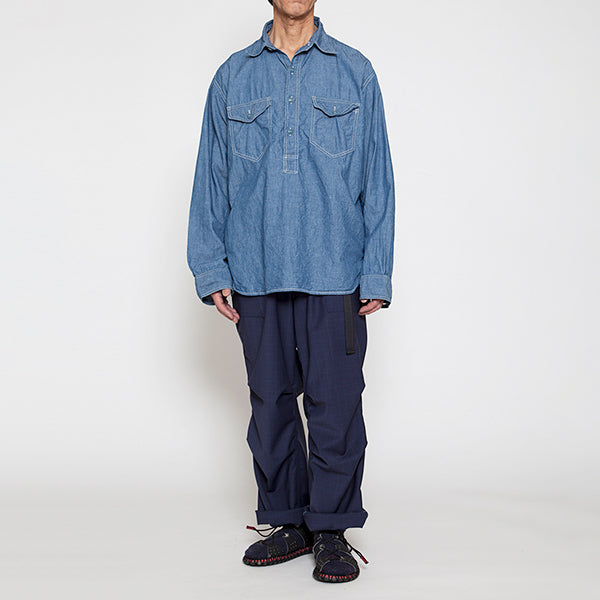 NAVY PULLOVER SHIRT / BLUE CHAMBRAY