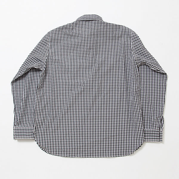 NAVY PULLOVER SHIRT / MONOTONE GINGHAM CHECK