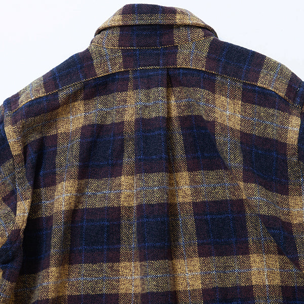W.C.W SHIRT PULLOVER / COTTON CHECK/ YELLOW × BROWN
