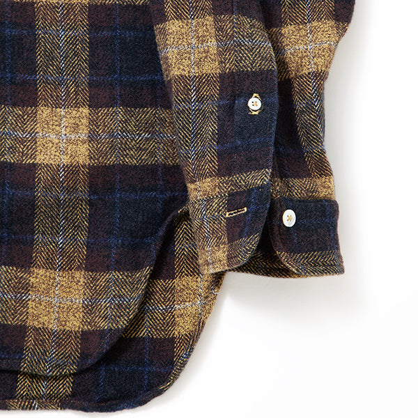 W.C.W SHIRT PULLOVER / COTTON CHECK/ YELLOW × BROWN