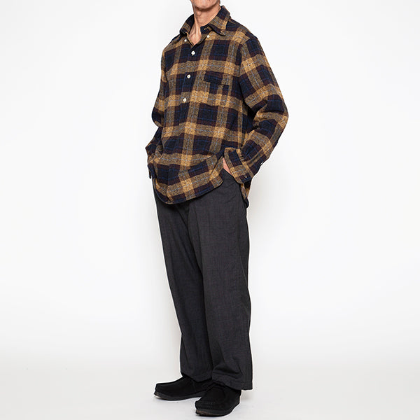 W.C.W SHIRT PULLOVER / COTTON CHECK/ YELLOW × BROWN