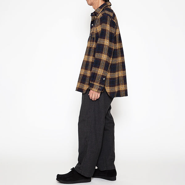 W.C.W SHIRT PULLOVER / COTTON CHECK/ YELLOW × BROWN