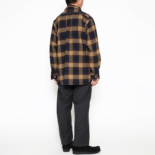 W.C.W SHIRT PULLOVER / COTTON CHECK/ YELLOW × BROWN
