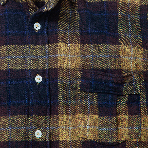 W.C.W SHIRT PULLOVER / COTTON CHECK/ YELLOW × BROWN
