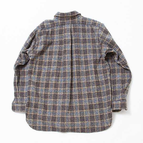 W.C.W SHIRT PULLOVER / CLO-MOR COTTON CHECK/ GRAY × BROWN