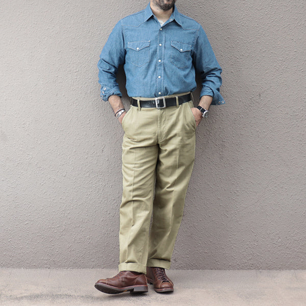 LONE STAR SHIRT / COTTON CHAMBRAY / BLUE