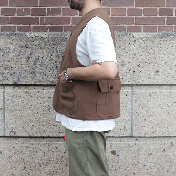 GAME VEST / HUNTING DOBBY CLOTH / BROWN