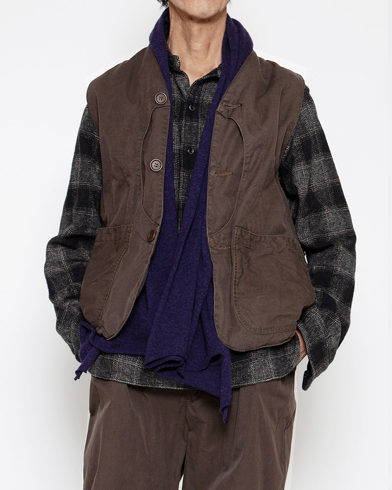 COTTON COMBED YARN GABARDINE / CHOCOLATE BROWN