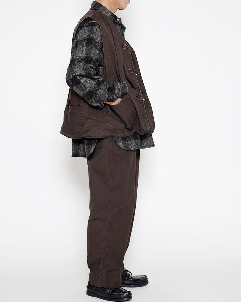 COTTON COMBED YARN GABARDINE / CHOCOLATE BROWN