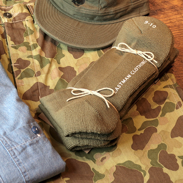 1942 MODEL 2 PAIR PACK WOOL SOCKS / OLIVE