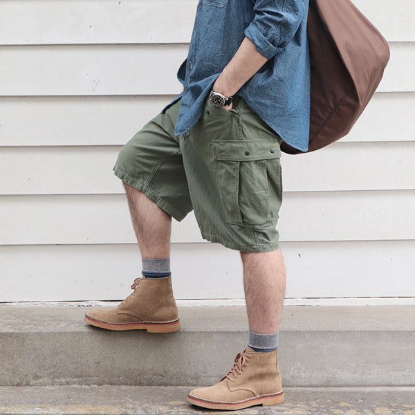 M-51 SHORT SLACKS / LIGHT OLIVE GREEN with BIO-WASH — SPEEDWAY