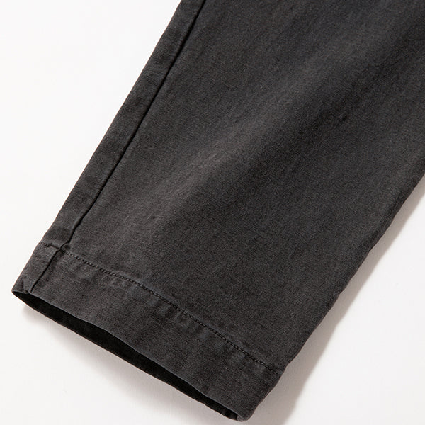 STRETCH PEG-TOP TROUSERS / PIGMENT DYE / FADE BLACK