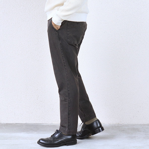 STRETCH PEG-TOP TROUSERS / PIGMENT DYE / FADE BLACK