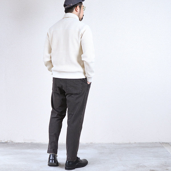 STRETCH PEG-TOP TROUSERS / PIGMENT DYE / FADE BLACK