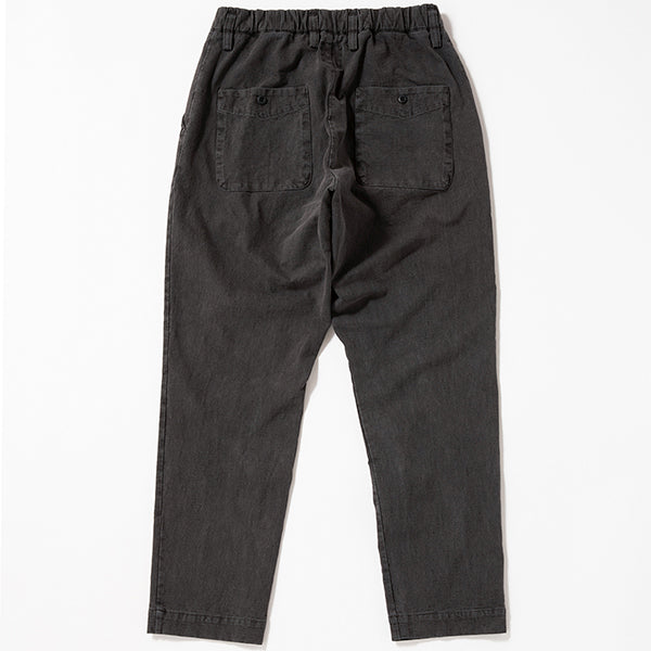 STRETCH PEG-TOP TROUSERS / PIGMENT DYE / FADE BLACK