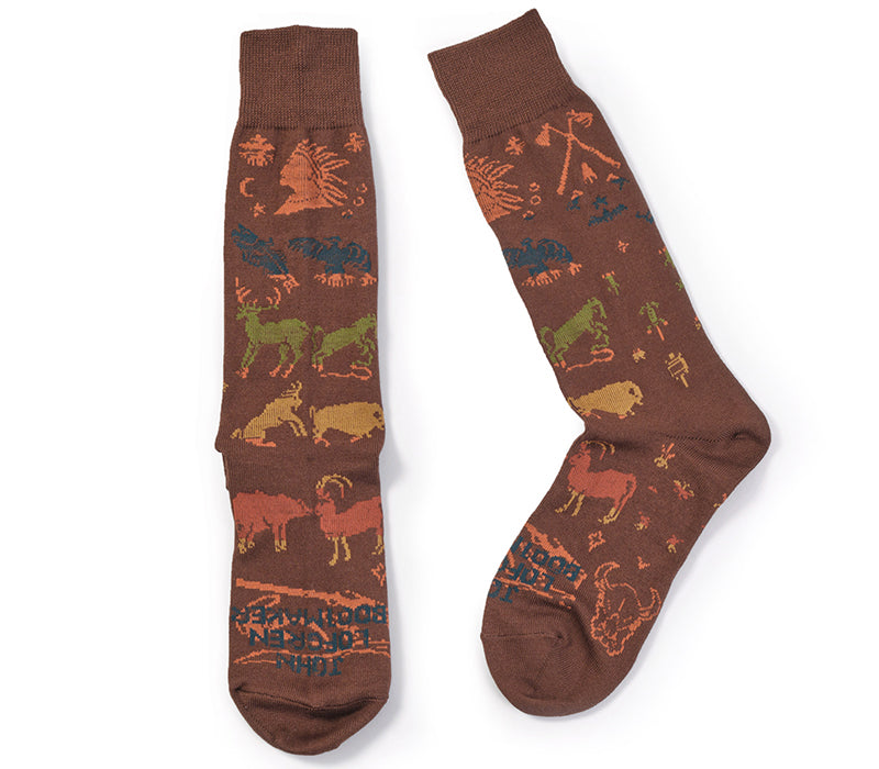 10" BOOTS SOCKS / NATIVE AMERICAN / HAPPY HUNTING GROUND