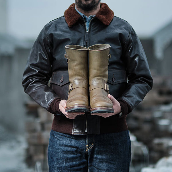 WABASH ENGINEER BOOTS / BADALASSI CARLO LEATHER / GRIGIO