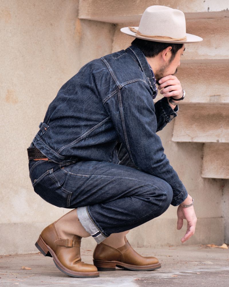 PRE-ORDER 2026 / CHRISTMAS 2026 LIMITED EDITION / WABASH ENGINEER BOOTS / HORWEEN LEATHER CXL / NATURAL ROUGHOUT × DARK OLIVE