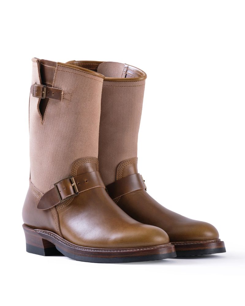 PRE-ORDER 2026 / CHRISTMAS 2026 LIMITED EDITION / WABASH ENGINEER BOOTS / HORWEEN LEATHER CXL / NATURAL ROUGHOUT × DARK OLIVE