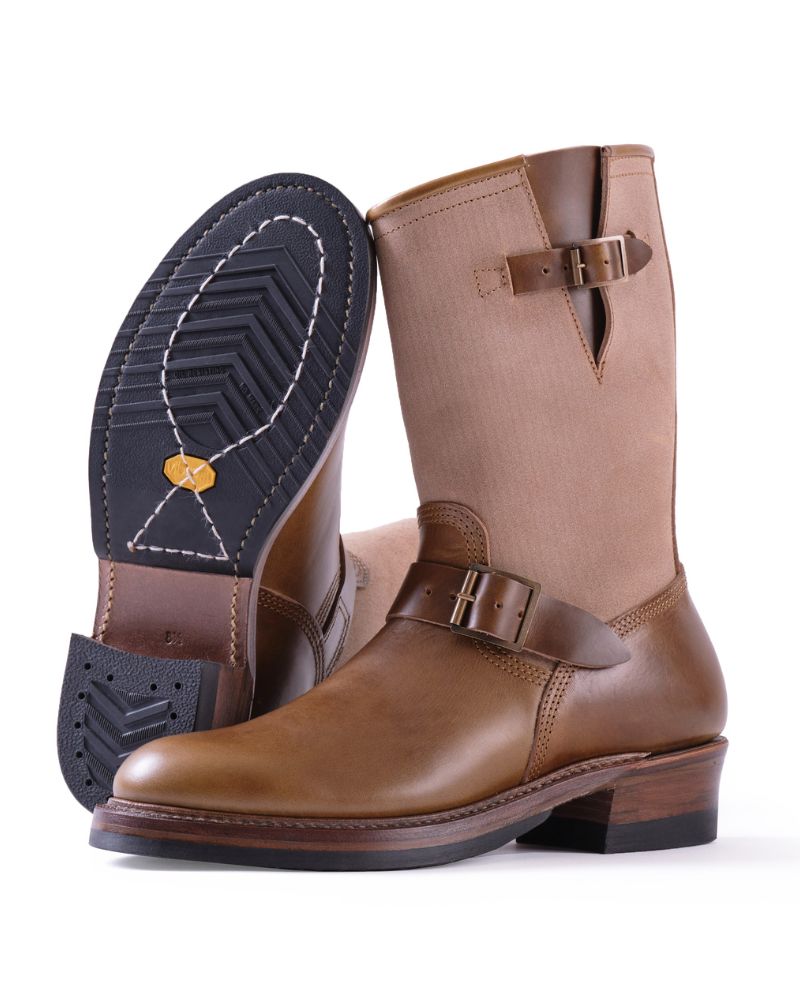 PRE-ORDER 2026 / CHRISTMAS 2026 LIMITED EDITION / WABASH ENGINEER BOOTS / HORWEEN LEATHER CXL / NATURAL ROUGHOUT × DARK OLIVE