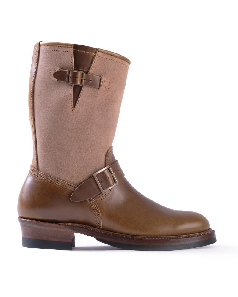 PRE-ORDER 2026 / CHRISTMAS 2026 LIMITED EDITION / WABASH ENGINEER BOOTS / HORWEEN LEATHER CXL / NATURAL ROUGHOUT × DARK OLIVE