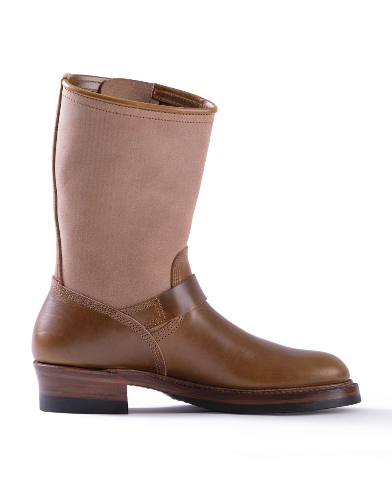 PRE-ORDER 2026 / CHRISTMAS 2026 LIMITED EDITION / WABASH ENGINEER BOOTS / HORWEEN LEATHER CXL / NATURAL ROUGHOUT × DARK OLIVE