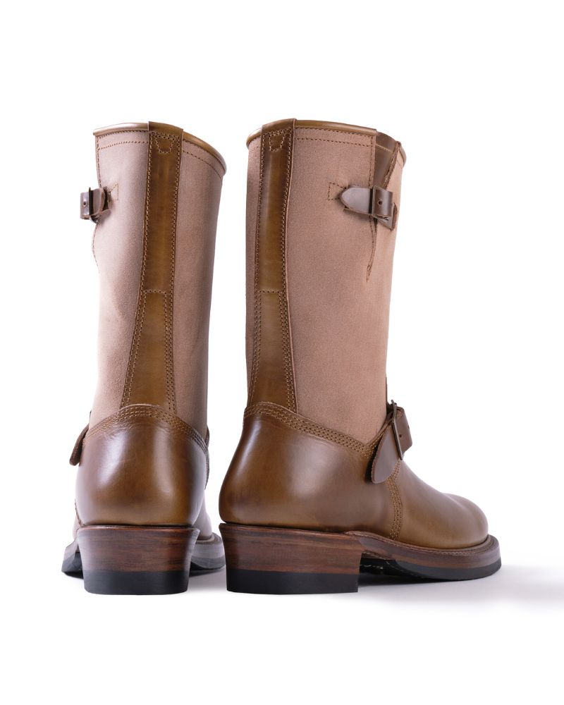 PRE-ORDER 2026 / CHRISTMAS 2026 LIMITED EDITION / WABASH ENGINEER BOOTS / HORWEEN LEATHER CXL / NATURAL ROUGHOUT × DARK OLIVE