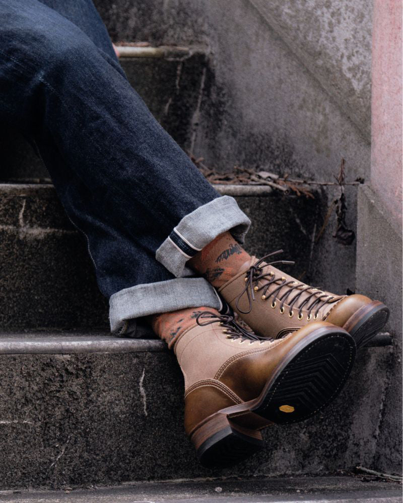 PRE-ORDER 2026 / CHRISTMAS 2026 LIMITED EDITION / DONKEY PUNCHER BOOTS / HORWEEN LEATHER CXL / NATURAL ROUGHOUT × DARK OLIVE
