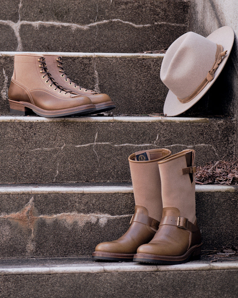PRE-ORDER 2026 / CHRISTMAS 2026 LIMITED EDITION / DONKEY PUNCHER BOOTS / HORWEEN LEATHER CXL / NATURAL ROUGHOUT × DARK OLIVE