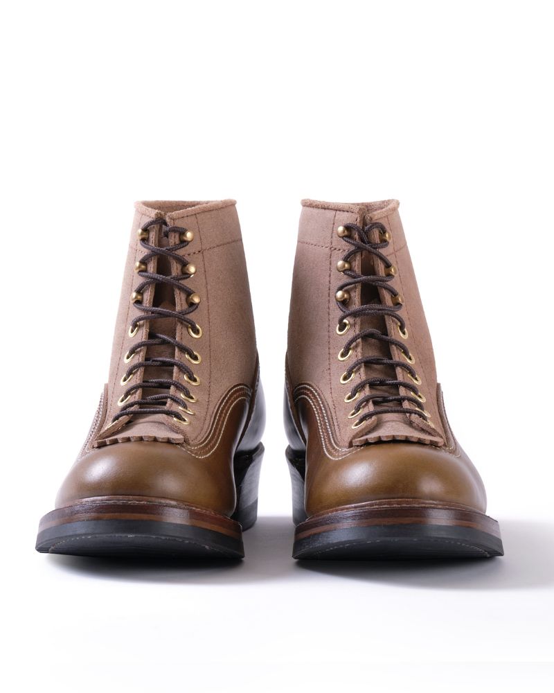 PRE-ORDER 2026 / CHRISTMAS 2026 LIMITED EDITION / DONKEY PUNCHER BOOTS / HORWEEN LEATHER CXL / NATURAL ROUGHOUT × DARK OLIVE