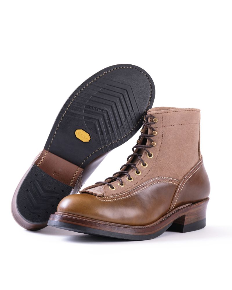 PRE-ORDER 2026 / CHRISTMAS 2026 LIMITED EDITION / DONKEY PUNCHER BOOTS / HORWEEN LEATHER CXL / NATURAL ROUGHOUT × DARK OLIVE