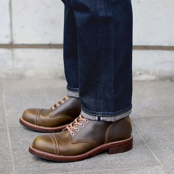 COMBAT BOOTS / HORWEEN LEATHER CXL / DARK OLIVE — SPEEDWAY
