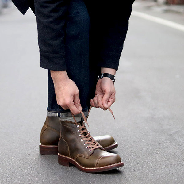 COMBAT BOOTS / HORWEEN LEATHER CXL / DARK OLIVE — SPEEDWAY