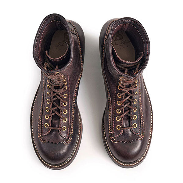 DONKEY PUNCHER BOOTS 8" / EZO SHIKA DEERSKIN / BURNT DARK BROWN