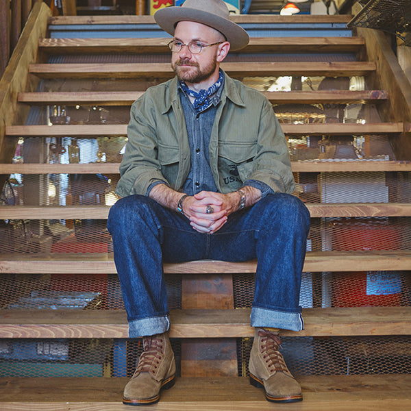 US NAVY N-1 FIELD SHOES BOONDOCKERS / HORWEEN CXL / NATURAL ROUGHOUT