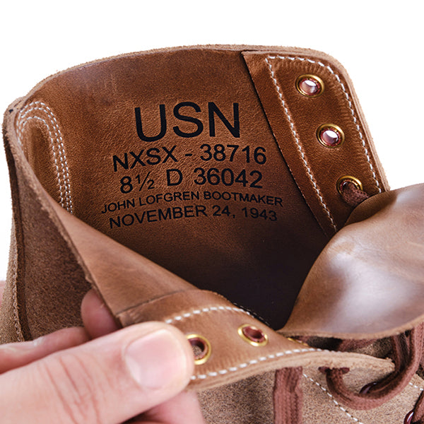 PRE-ORDER 2026 / US NAVY N-1 FIELD SHOES BOONDOCKERS / HORWEEN CXL / NATURAL ROUGHOUT