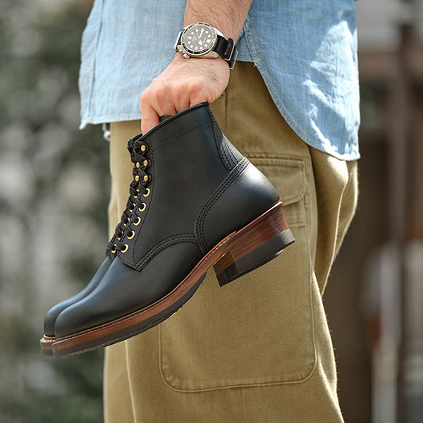 PRE-ORDER 2025 / STEELGANG SW BOOTS / BADALASSI CARLO / VEGETABLE TANNED LEATHER / BLACK