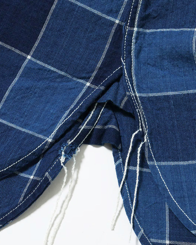5oz INDIGO CHECK S/S WORK SHIRT / FICTION ROMANCE